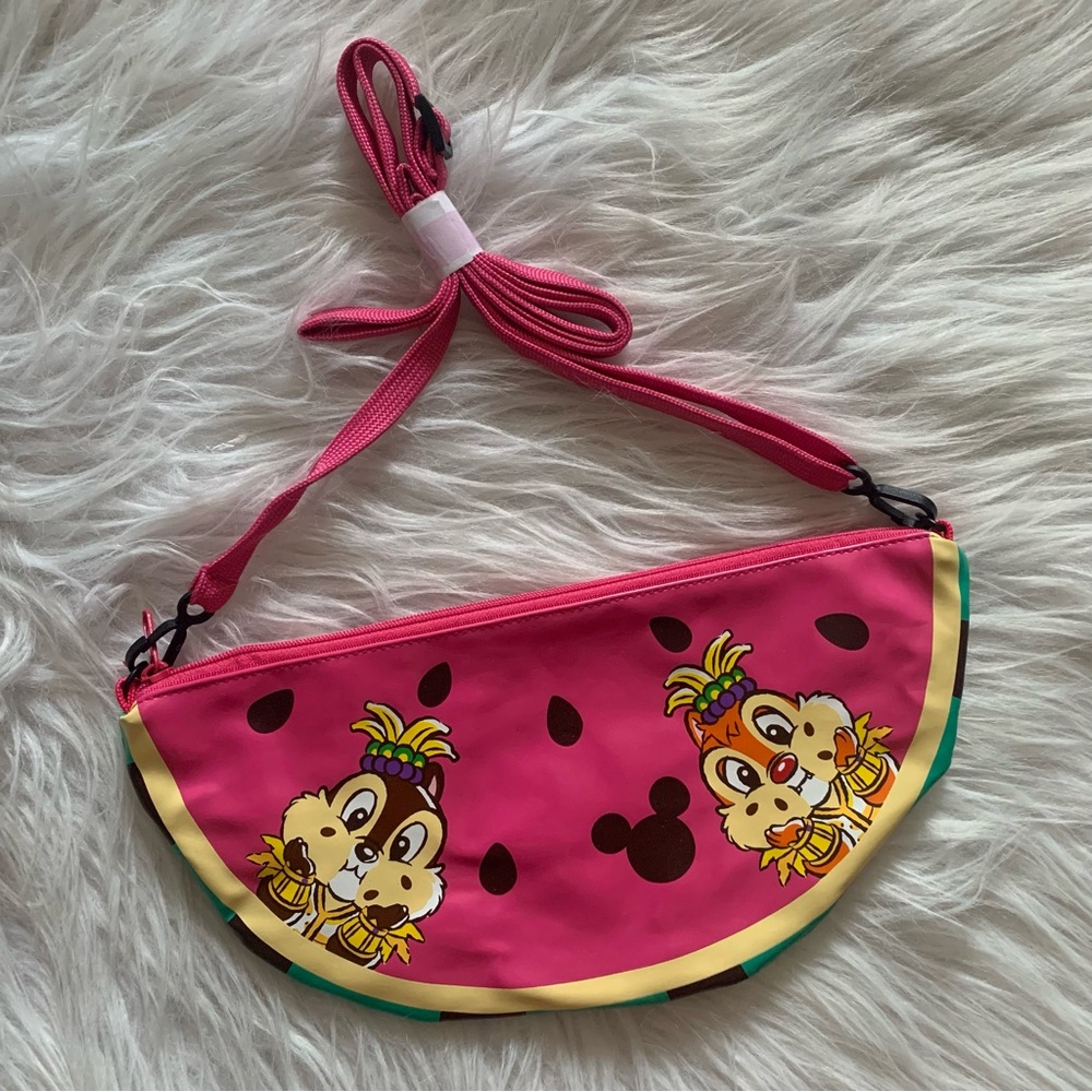 Tokyo Disneyland Japan Disney store chip and dale watermelon mini crossbody bag